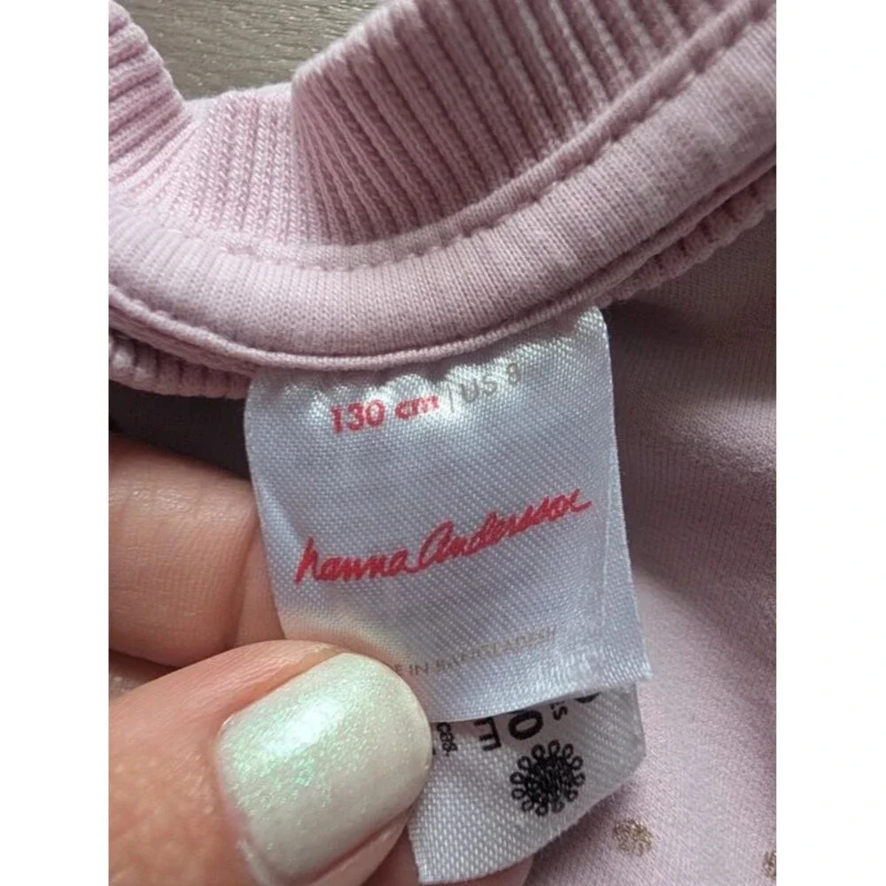 Hanna Andersson Pink Gold Star Crewneck Sweatshirt, 8Y (U1)